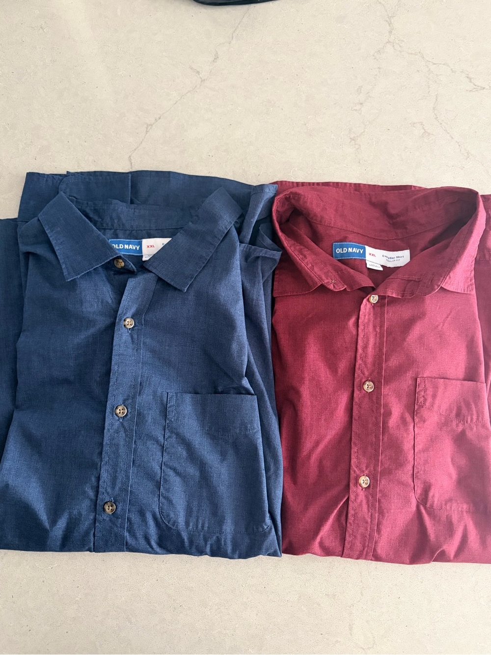2 Old Navy Men’s Button-Down Shirt - Navy & Burgundy